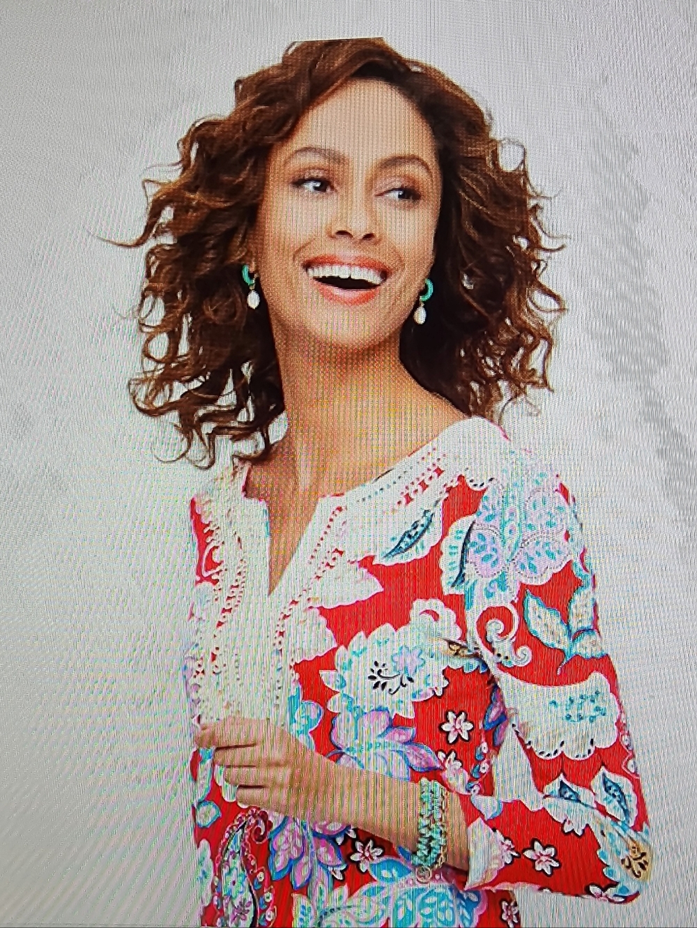 TALBOTS Red Paisley Tunic